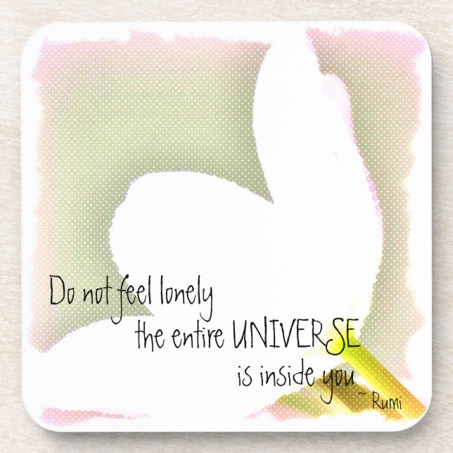 Dotted Tulip Rumi Quote Coaster (Front)