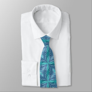 Dotted Turquoise X Pattern Neck Tie