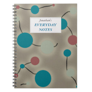 Dotted Universe Grey with Text Label Notebook