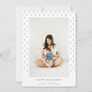 Dotted Watercolor Frame Hanukkah Photo Holiday