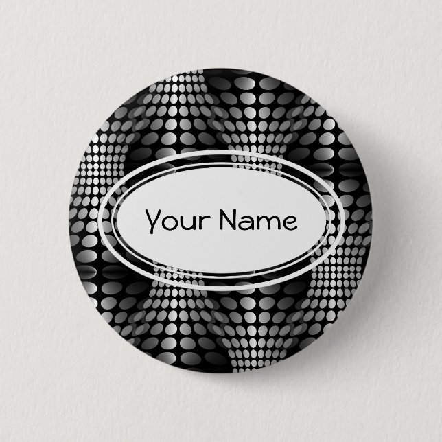 Dotted Waves Wallpaper black & white 2 Inch Round Button (Front)