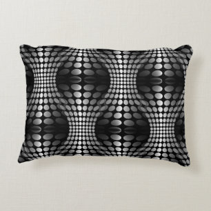 Dotted Waves Wallpaper black & white Accent Pillow