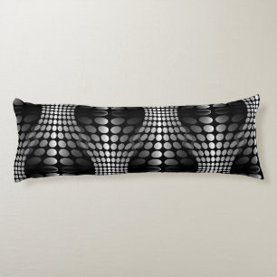 Dotted Waves Wallpaper black & white Body Pillow