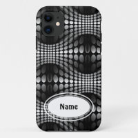 Dotted Waves Wallpaper black & white