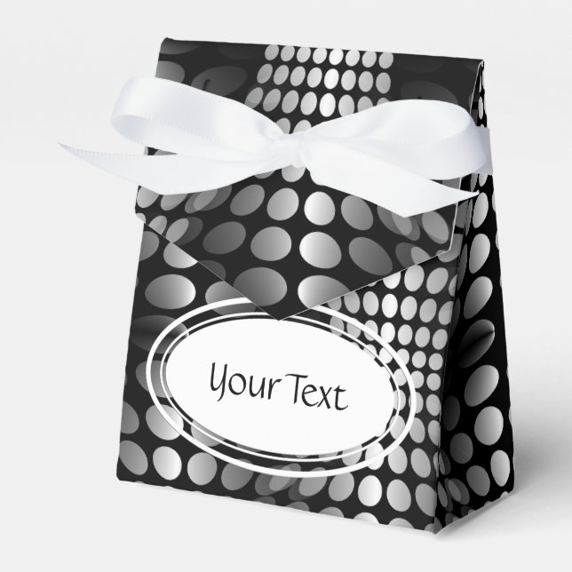 Dotted Waves Wallpaper black & white Favor Box (Front Side)