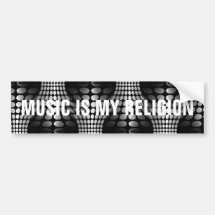 Dotted Waves Wallpaper black & white + saying Bumper Sticker
