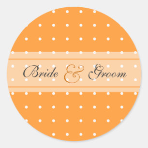 Dotted wedding classic round sticker