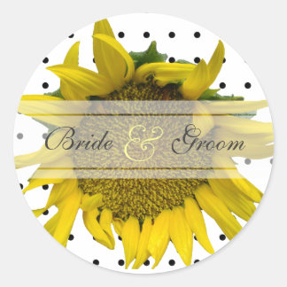 Dotted wedding classic round sticker