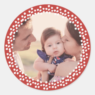 Dotted Wreath Holiday Photo Sticker