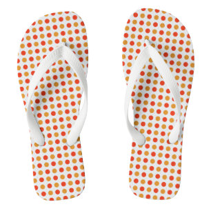 Dotted Yellow and Orange Flip Flops