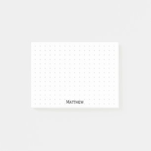 Dotted Your Name Corporate Minimalist Black Post-it Notes