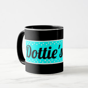 Dottie's Store Logo Coffee Mug (Black/Blue/White)