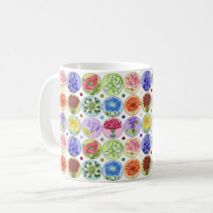 Dotty Birth Flower and Gem Classic Mug