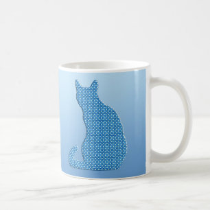 Dotty Cat - shades of blue Coffee Mug