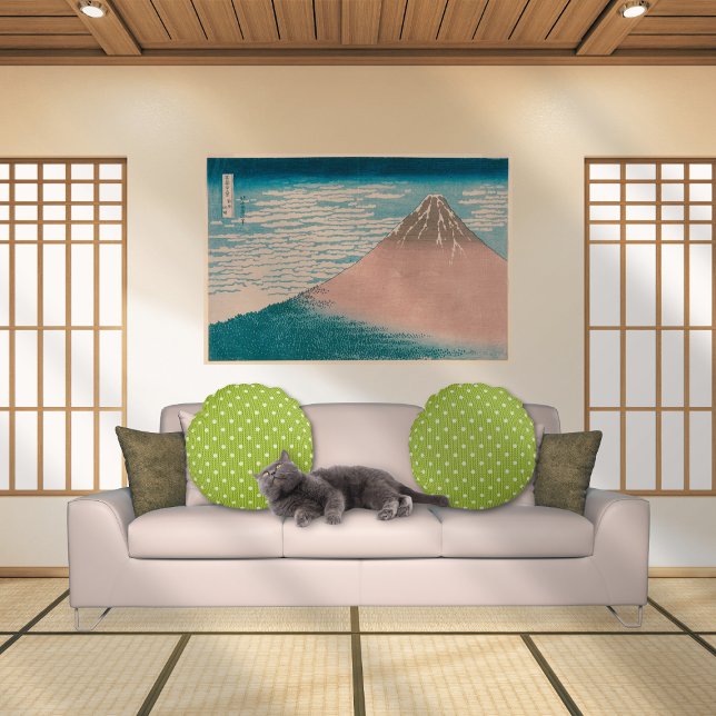 Dotty Delight Green Round Pillow (Dotty Delight Green Round Pillows on the sofa in the Japanese room.)