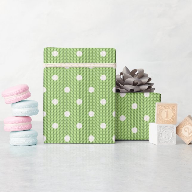 Dotty Delight Green Wrapping Paper (Baby Shower)