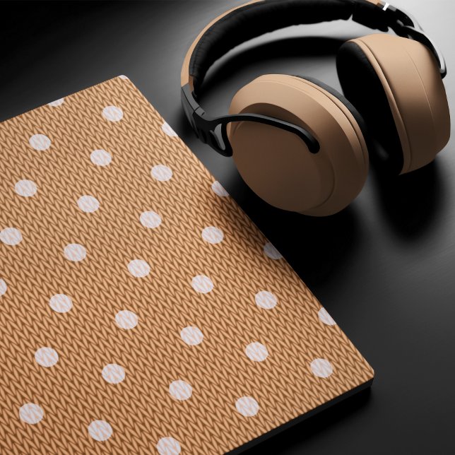 Dotty Delight Orange  Mouse Pad (A Dotty Delight Orange Mouse Pad is on the desk. )