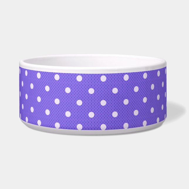 Dotty Delight Purple Pet Bowl (Front)