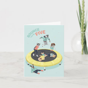 Dotty Dog Trampoline Party Age Five Card