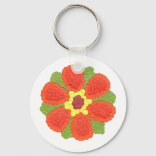 Dotty Flower Button Keyring