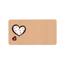 Dotty Hearts kraft Address Label