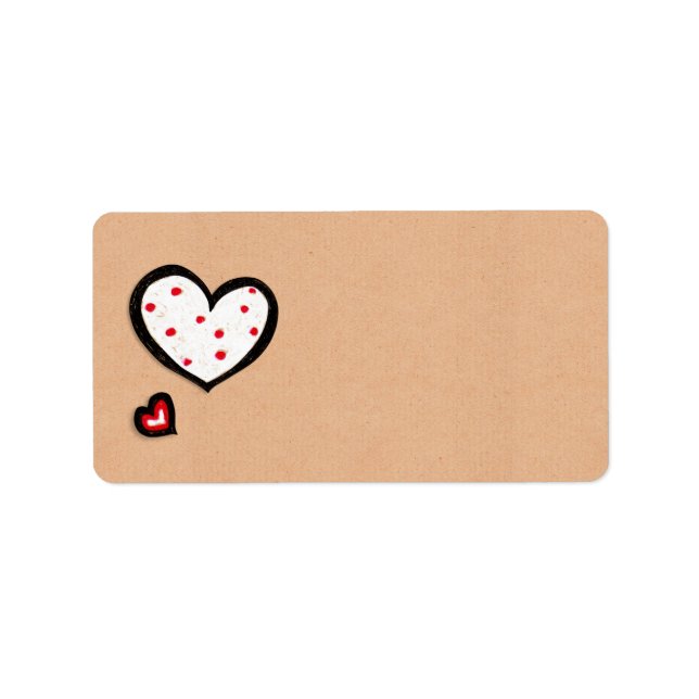 Dotty Hearts kraft Address Label (Front)