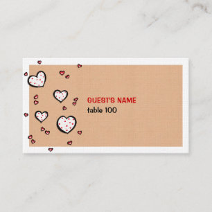 Dotty Hearts kraft Place Card