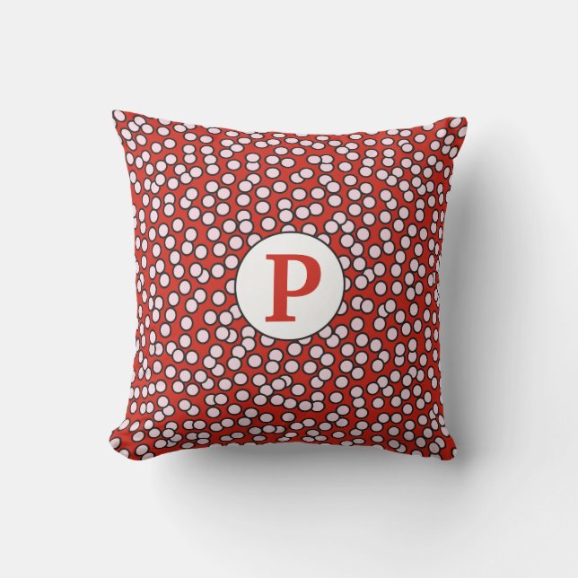 Dotty Monogram Pattern Throw Pillow (Front)
