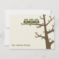 Dotty Owl Triplets Merci Cartes Invitation