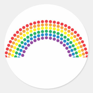 Dotty Rainbow Classic Round Sticker