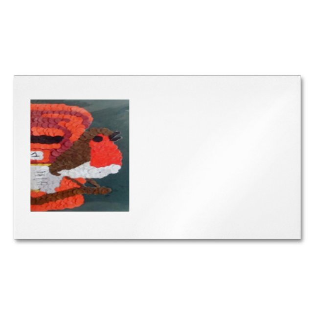 Dotty Robin Magnet Mini Business Card (Front)