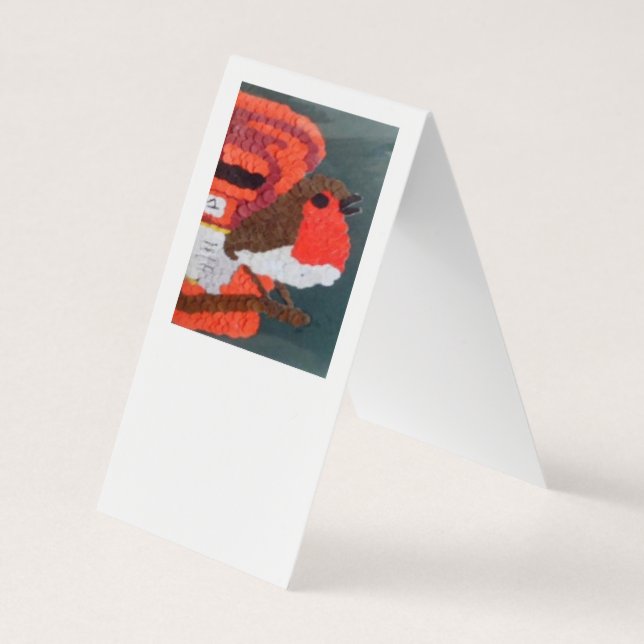 Dotty Robin Vertical Tent Folded Business Card (Back)