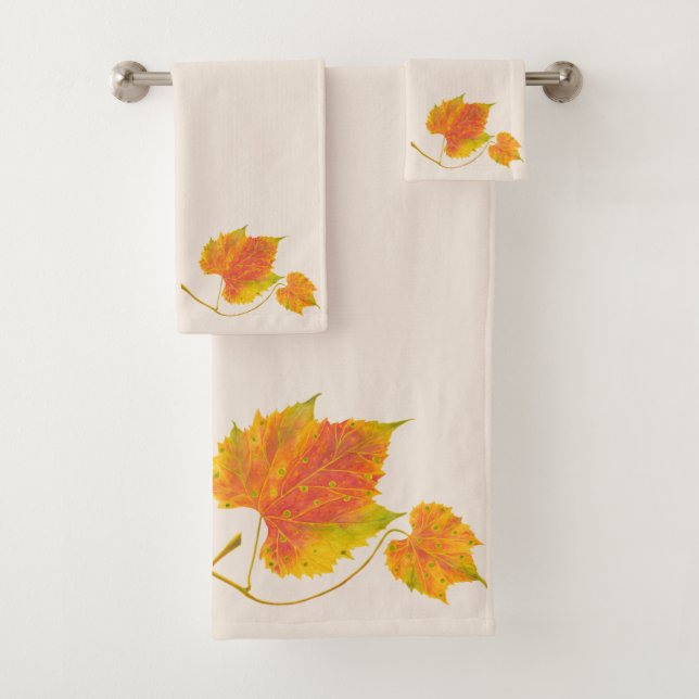 Dotty Spotty Fall sur un ensemble de serviettes de (En situation)