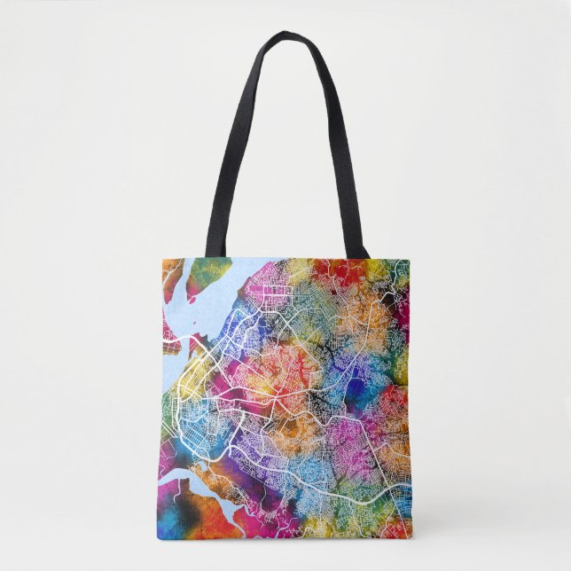 Douala Cameroon City Map Tote Bag (Front)
