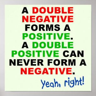 Double affiche négative positive drôle