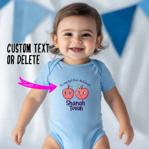 🍎Double Apple Jo with custom text Baby Bodysuit