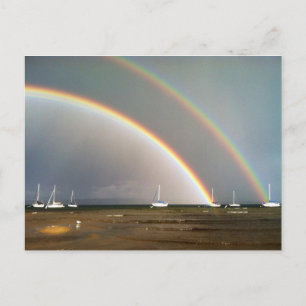 Double arc en ciel sur Traverse City Carte postale