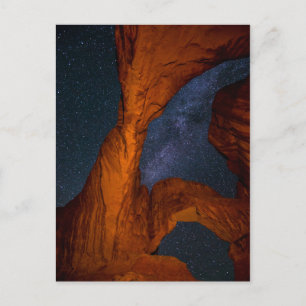 Double Arch And The Milky Way - Utah Postcard