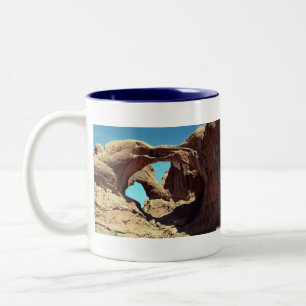 Double Arch Desert Landscape Photo Two-Tone Coffee Mug