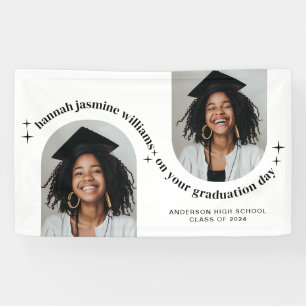 Double Arch Photo Girl Graduation Poster Banner