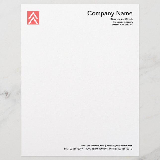 Double Arrow - Tropical Pink Letterhead (Front)