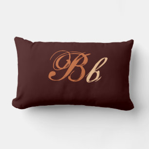 Double B Monogram in Brown and Beige Lumbar Pillow