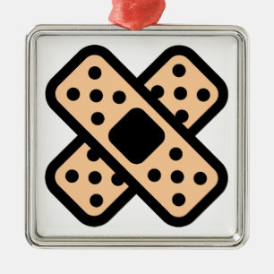 Double Band Aids Metal Ornament