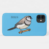 Double-barred finch bird cartoon illustration 