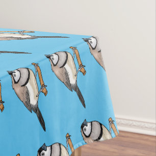 Double-barred finch bird cartoon illustration tablecloth