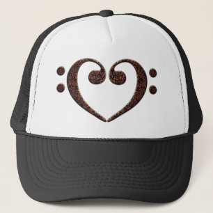 Double Bass Clef Heart for Music Lovers Trucker Hat