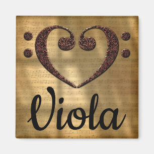 Double Bass Clef Heart Viola Magnet