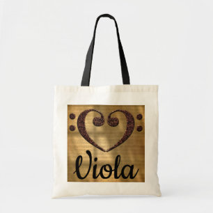Double Bass Clef Heart Viola Tote Bag