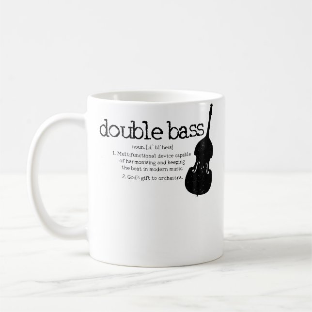 Double Bass Definition Player Orchestra Bassist Fu Coffee Mug (Left)