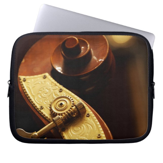 Double bass headstock 2 laptop sleeve (Front)